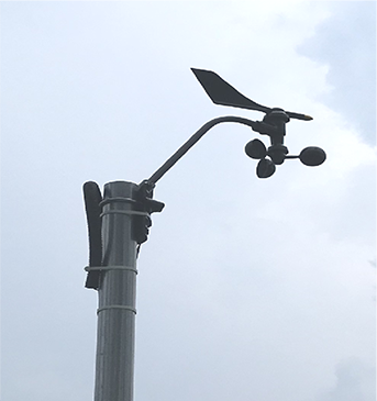 雨量計 風向風力計の設置状況